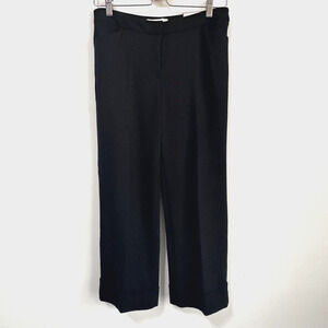 Chicos Ponte Cuff Crop Pants 00 Size 2 Black Slacks Work Party Dressy Trendy NEW